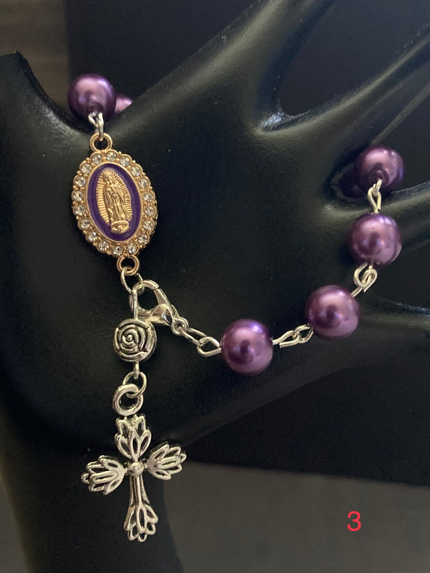 Bracelets/ purple/one decade rosary