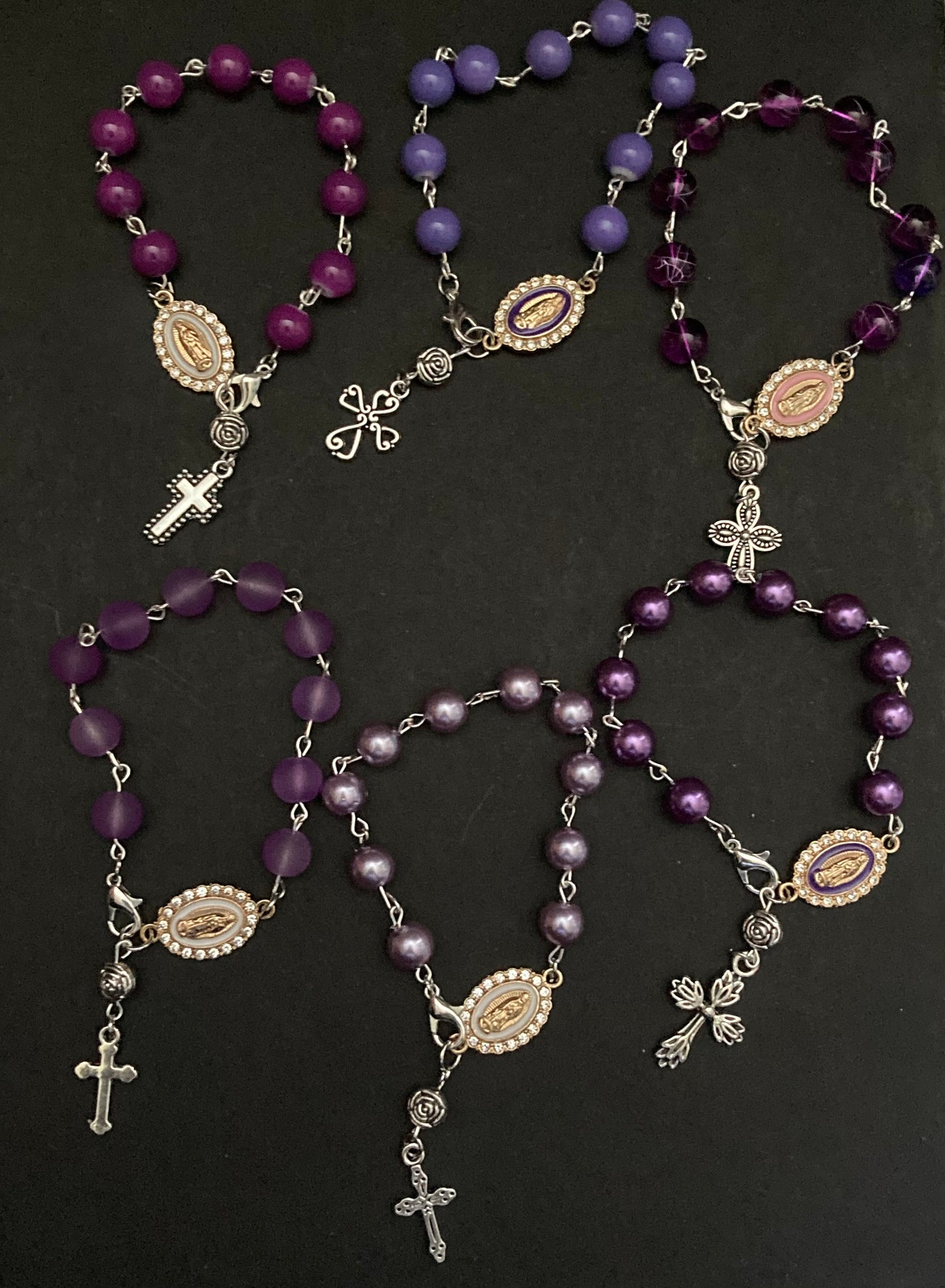 Bracelets/ purple/one decade rosary