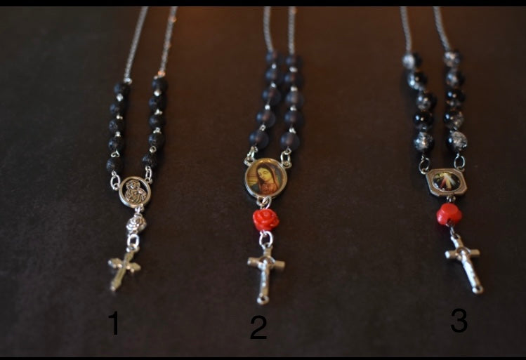 car rosaries-black