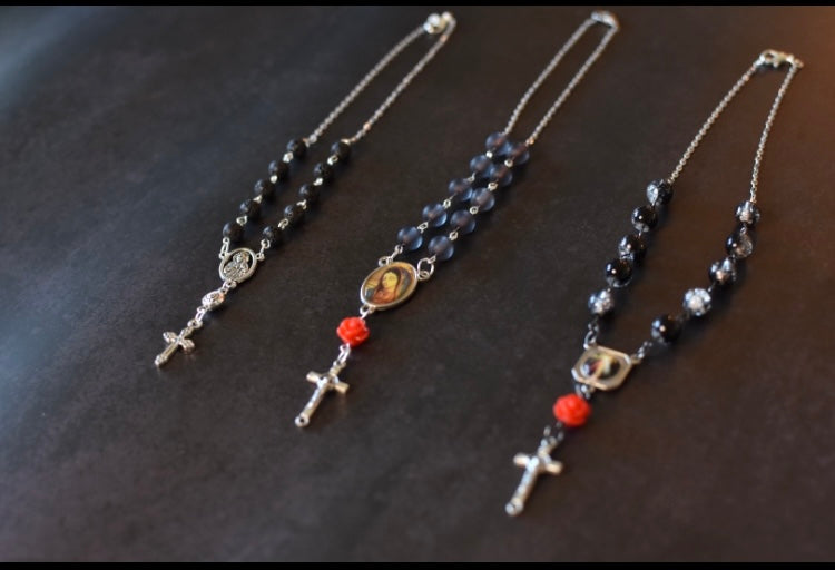 car rosaries-black