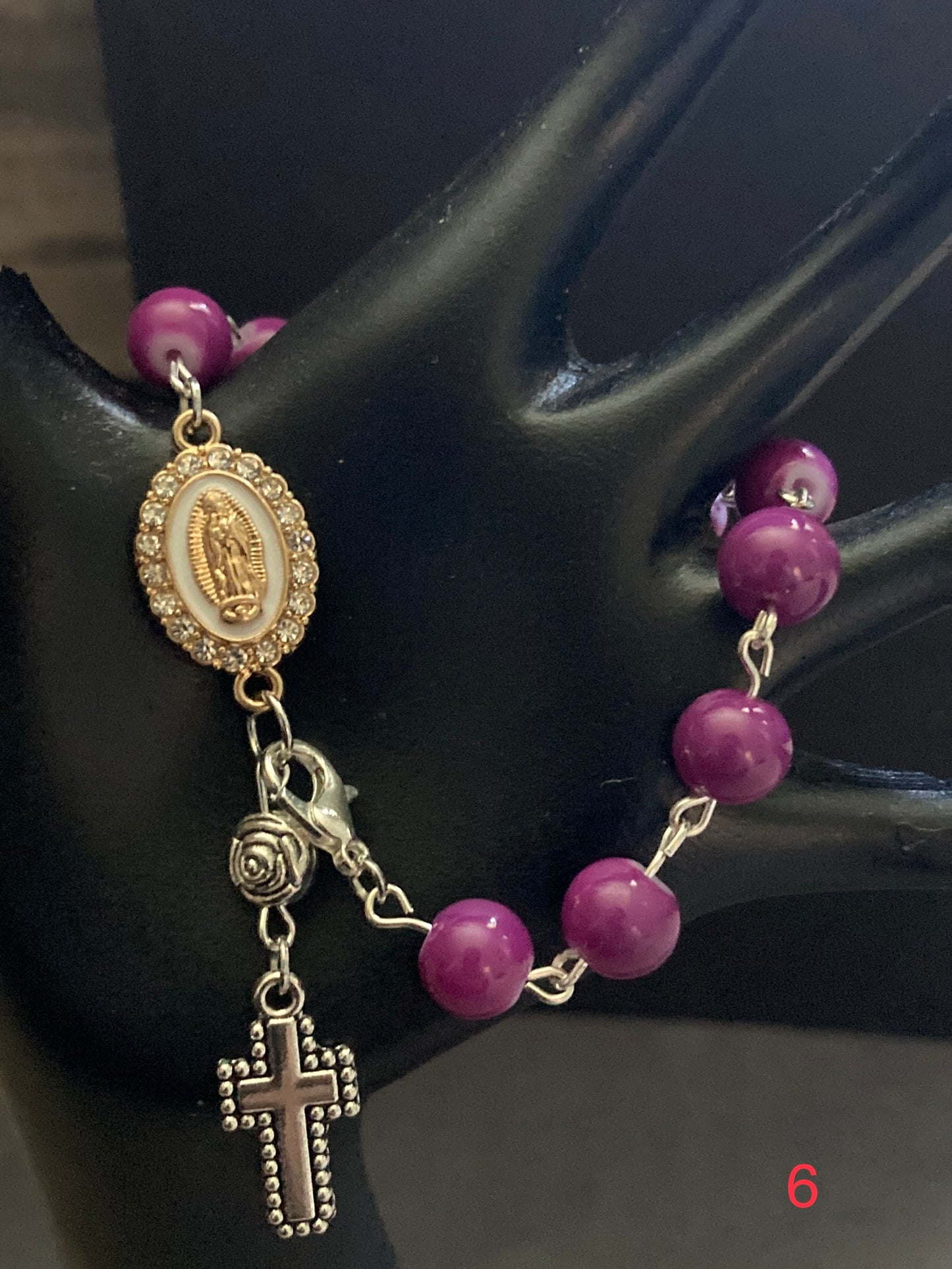 Bracelets/ purple/one decade rosary