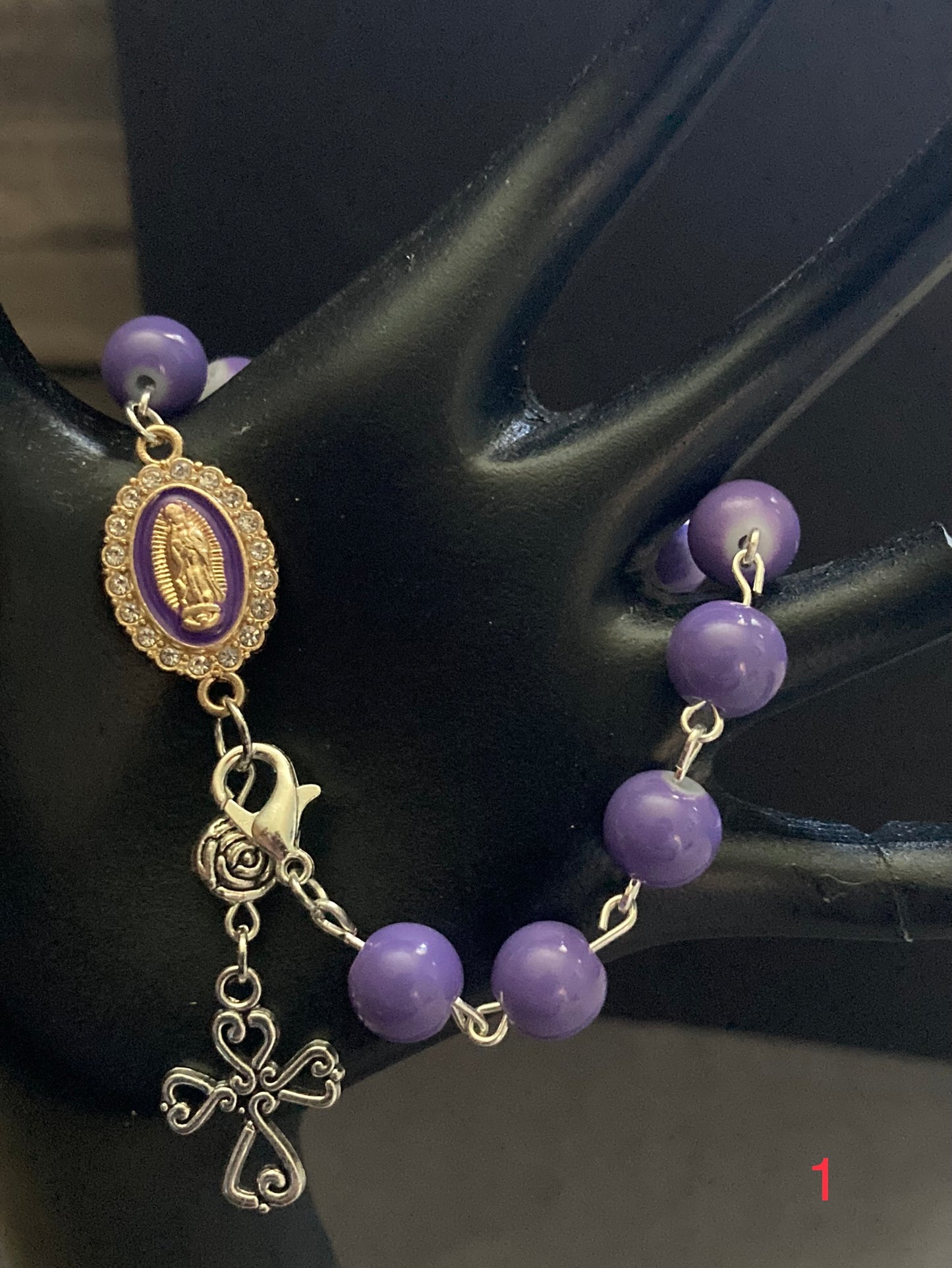 Bracelets/ purple/one decade rosary