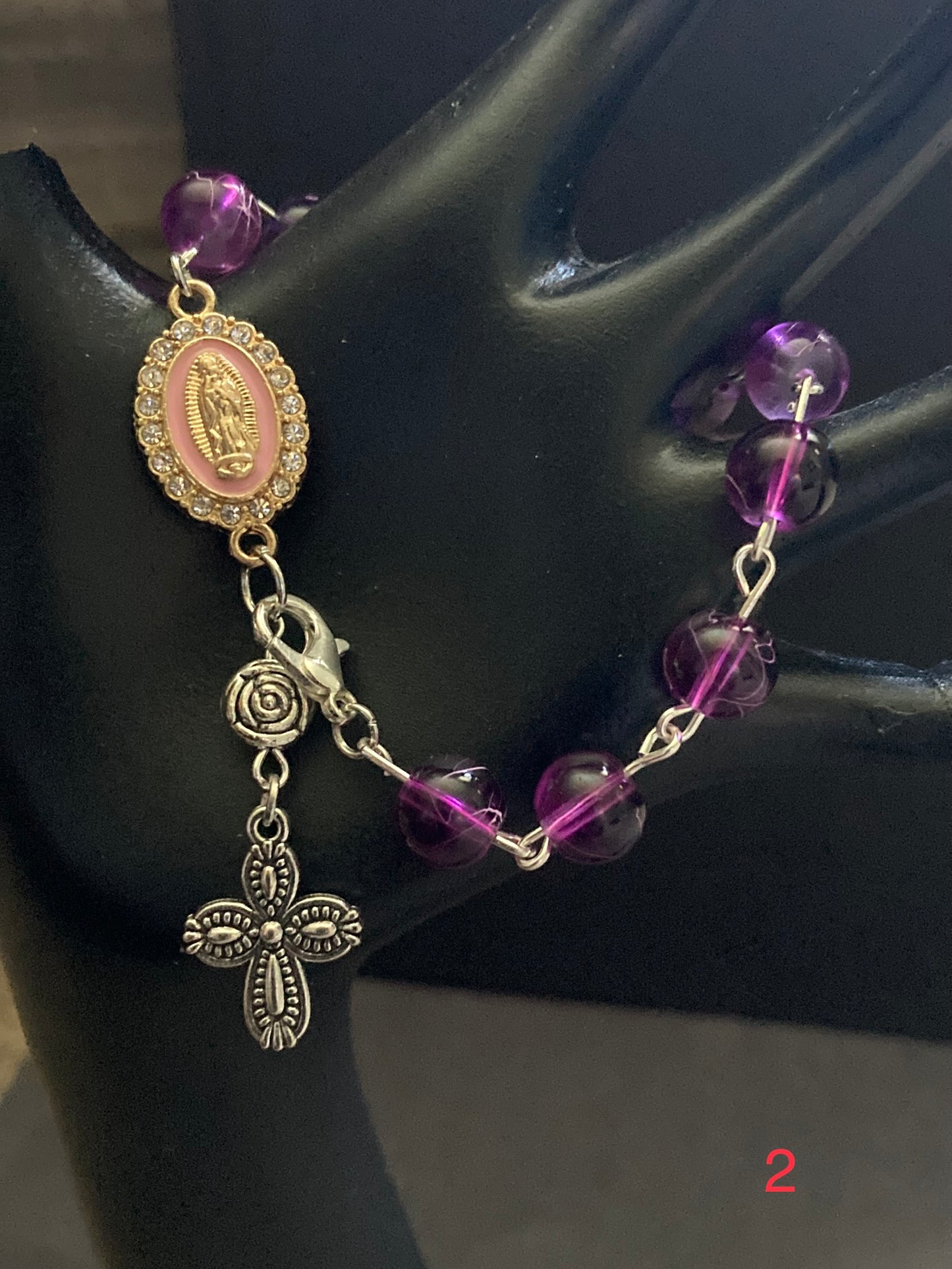 Bracelets/ purple/one decade rosary