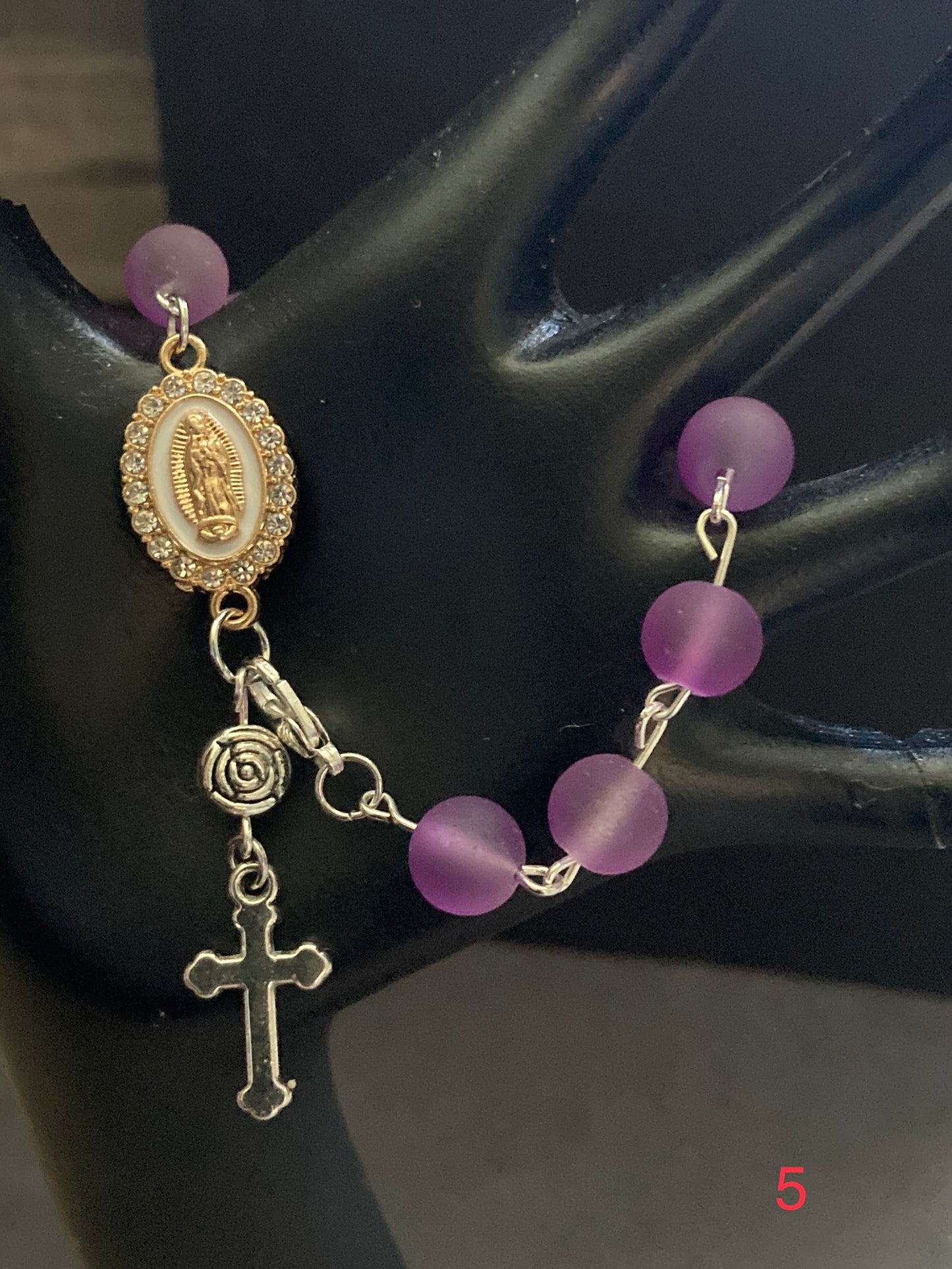 Bracelets/ purple/one decade rosary