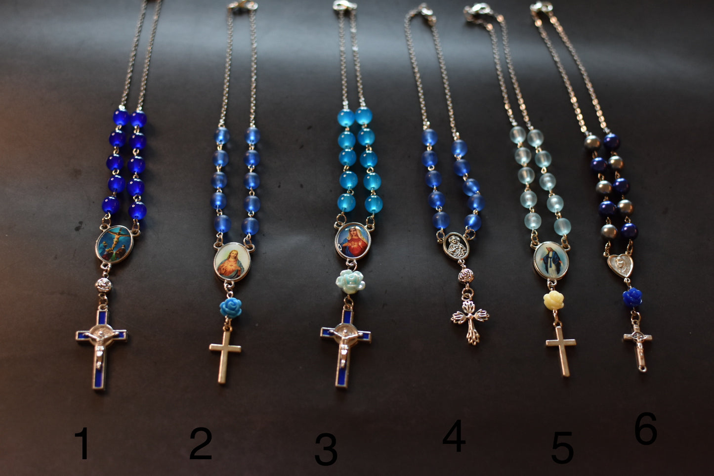 car rosaries blue