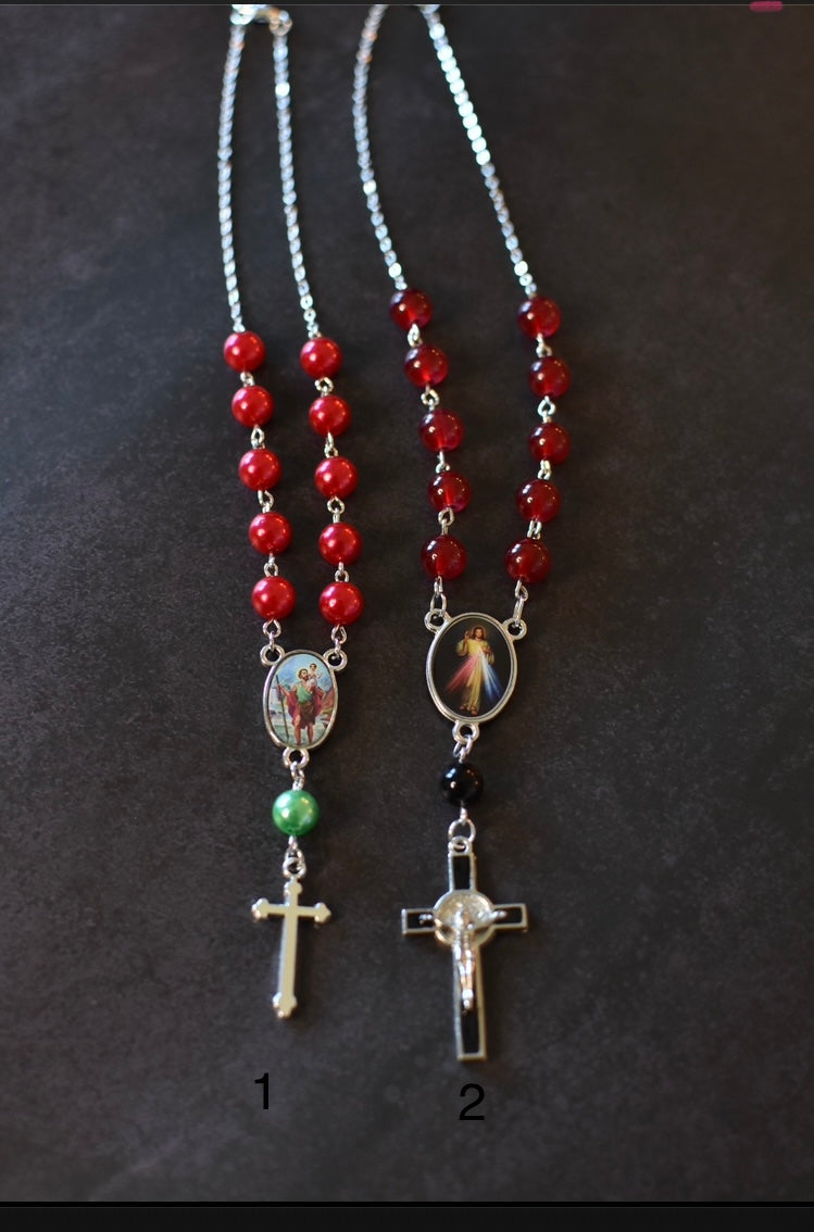 car rosaries-red