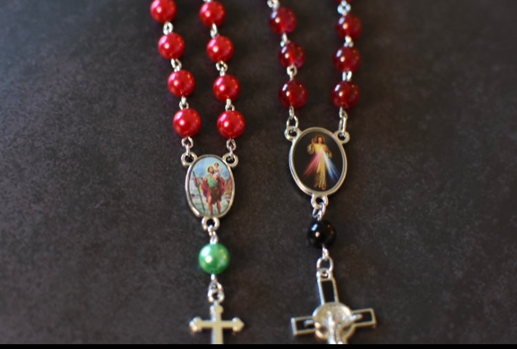 car rosaries-red