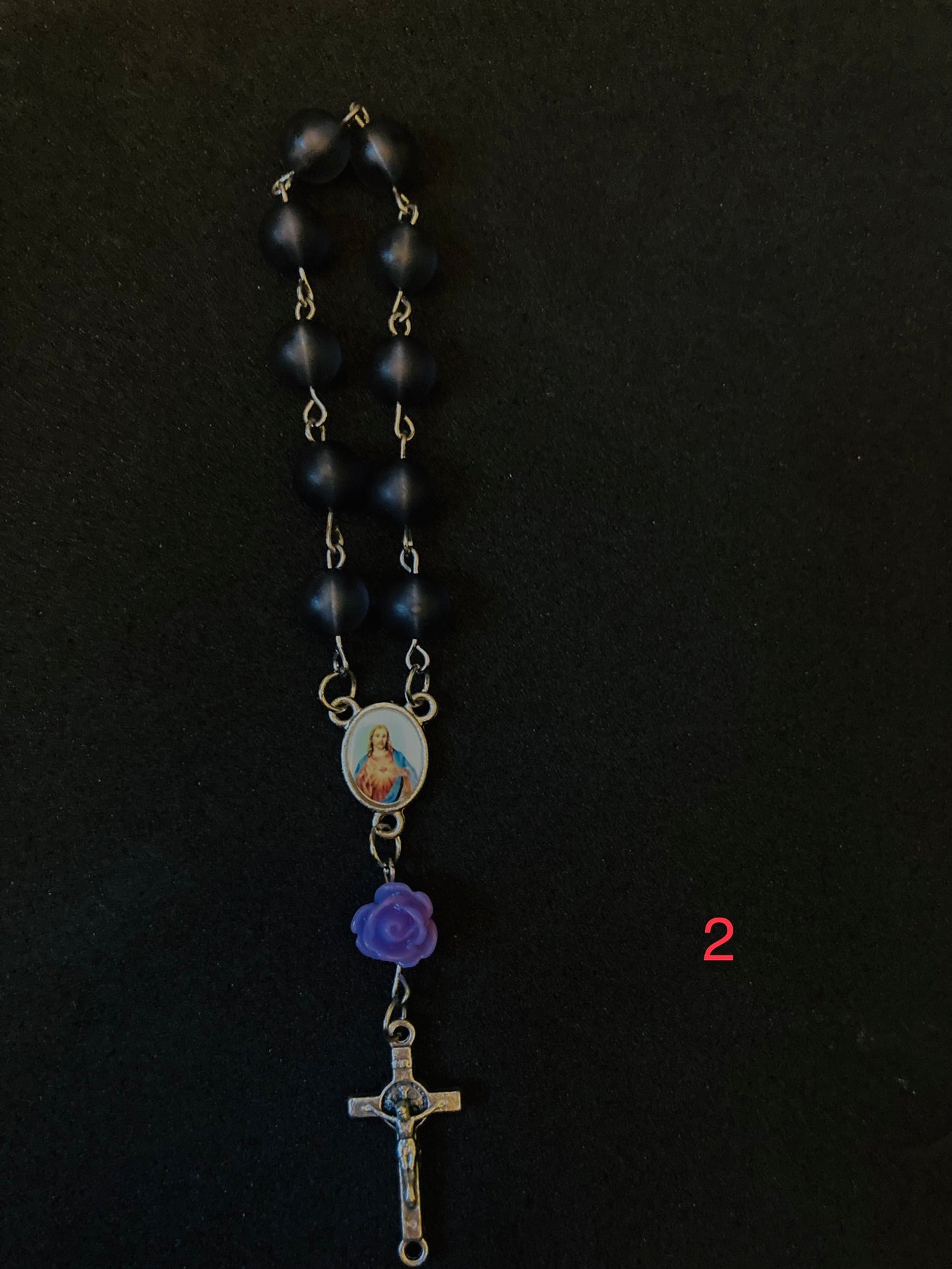 pocket rosary- black